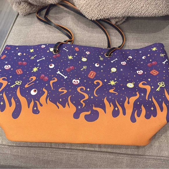 Dooney & Bourke Blue and Tan Tote with Character Design - Picture 6 of 12